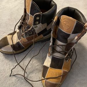 Timberland Patchwork Boots - Mens size 8M - Great condition